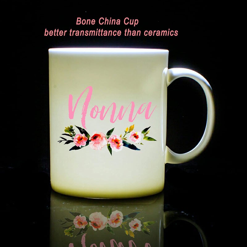 HasdonHill Hasdon-Hill Floral Nonna Coffee Mug, Mother's Day Gift for Italian Grandma, 11 oz White - Image 5
